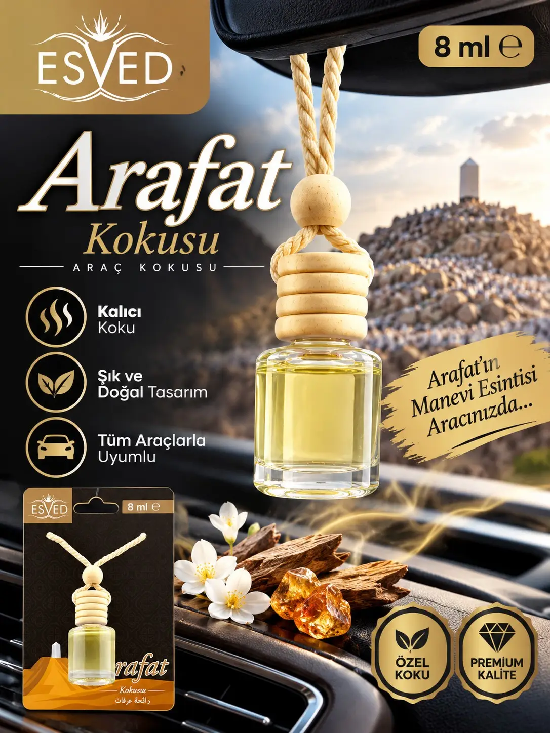 Arafat Kokusu 8 Ml Araba Kokusu Cam Şişe Arafat Kokusu 8 Ml Araba Kokusu Cam Şişe