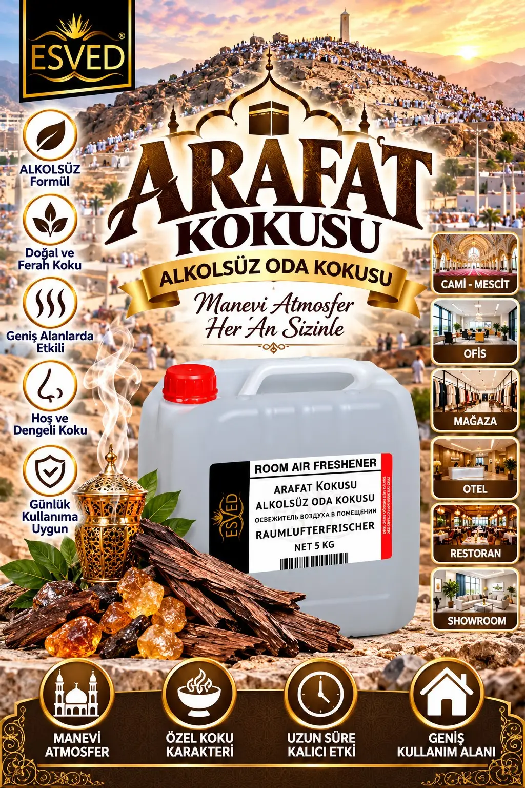 Arafat Kokusu Alkolsüz Ofis Ve işyeri Kokusu 5 Litre