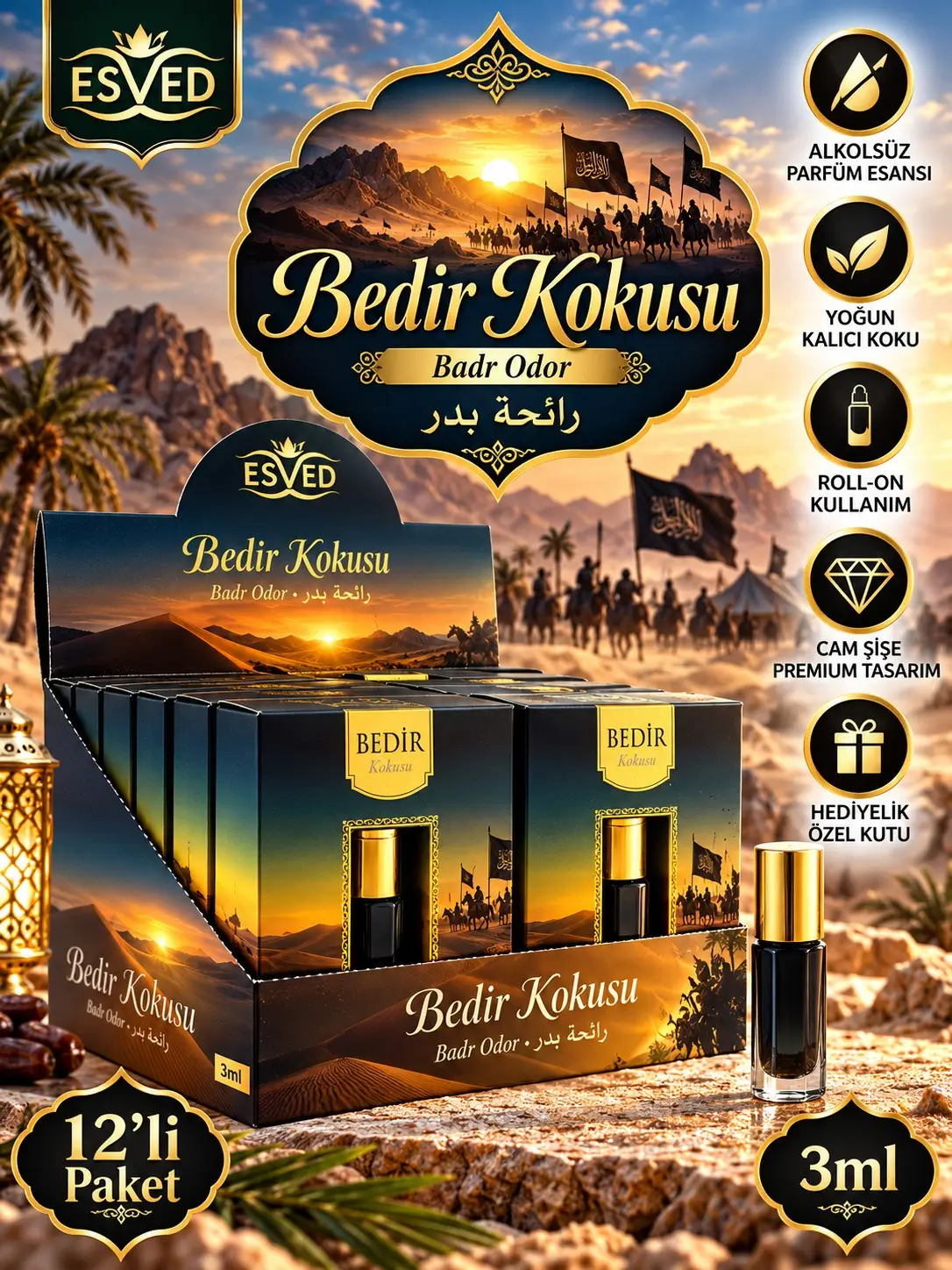 Bedir Kokusu Alkolsüz Esans 3ml 12li Paket
