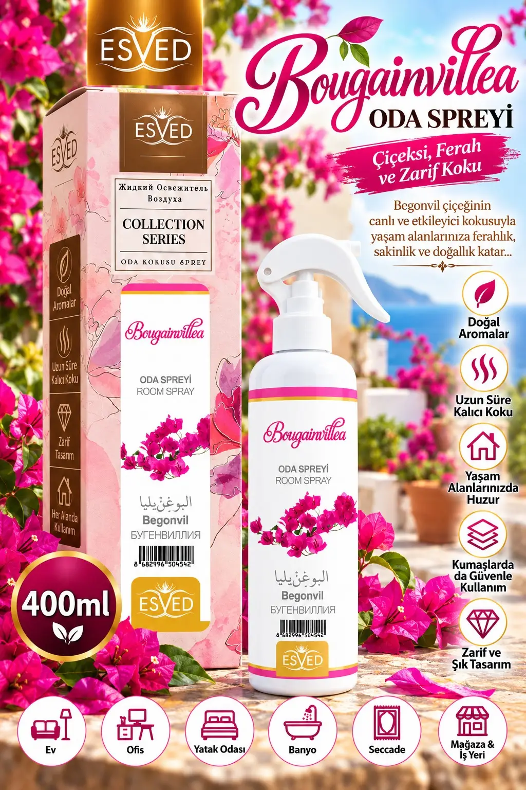Begonvil Çiçeği Kokusu Sprey 400Ml.