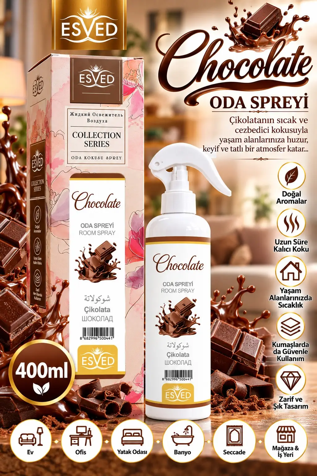 Çikolata Kokusu Sprey 400Ml.