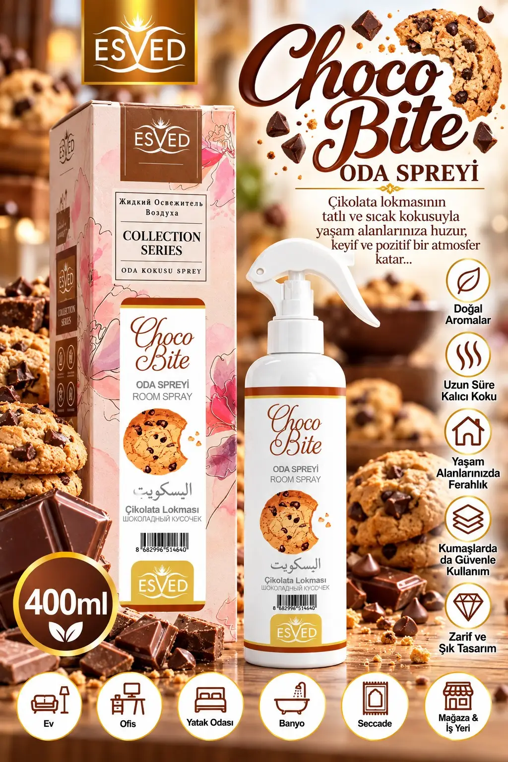 Çikolata Lokması Kokusu Sprey 400Ml.