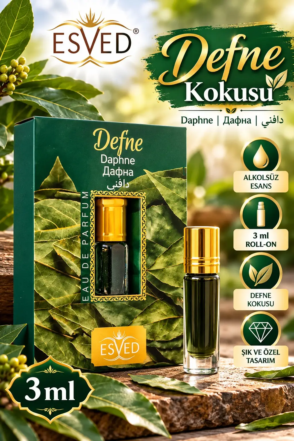 Defne Kokusu Parfüm esansı Alkolsüz Esans 3ml.