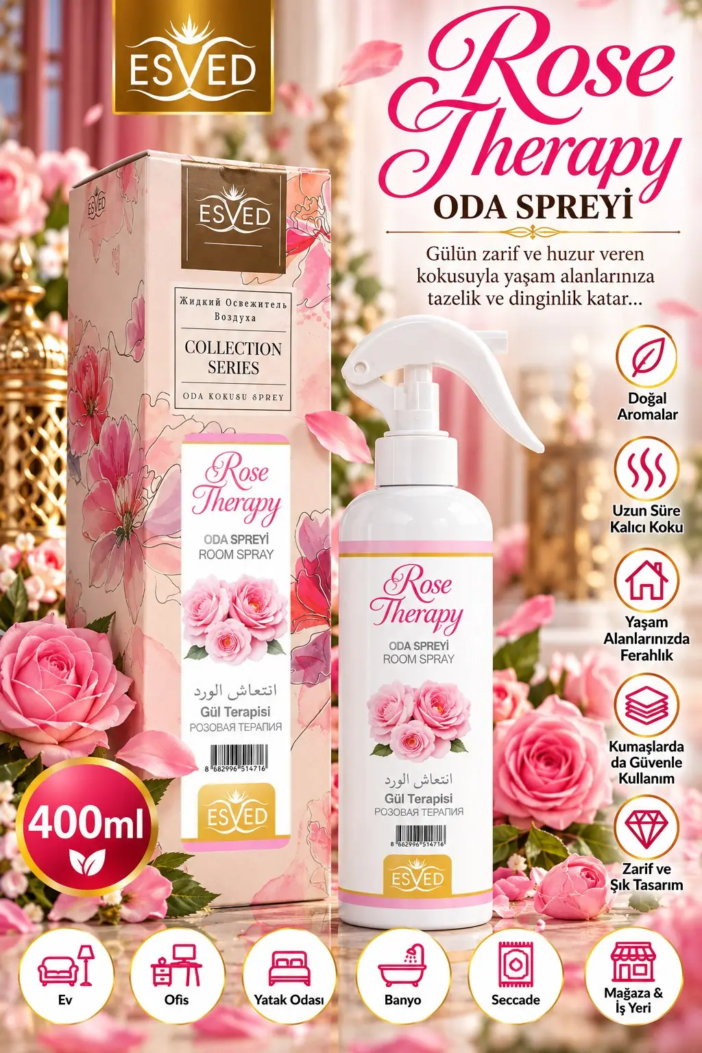 Gül Terapisi Kokusu Sprey 400Ml.