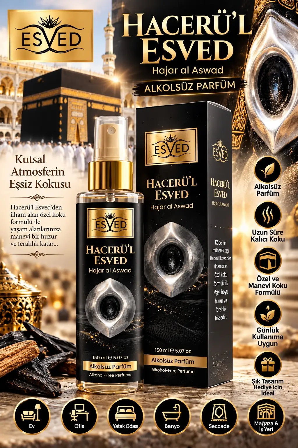 Hacerül Esved Kokusu Alkolsüz Parfüm 150 ml.
