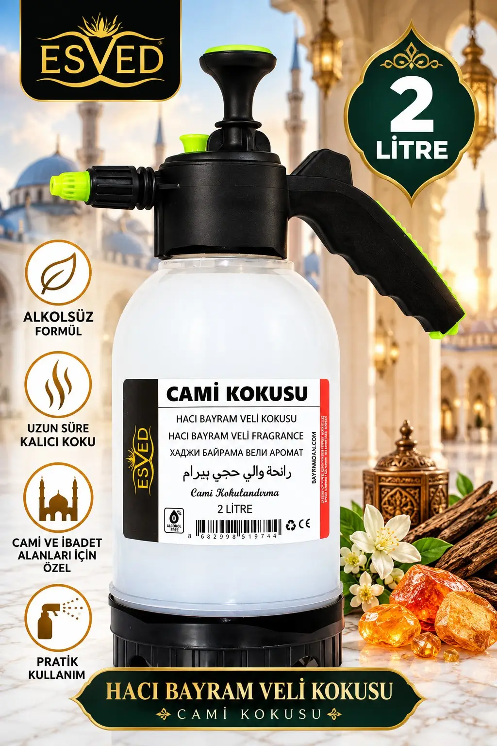 Hacı Bayram Veli Kokusu Cami Kokusu 2lt