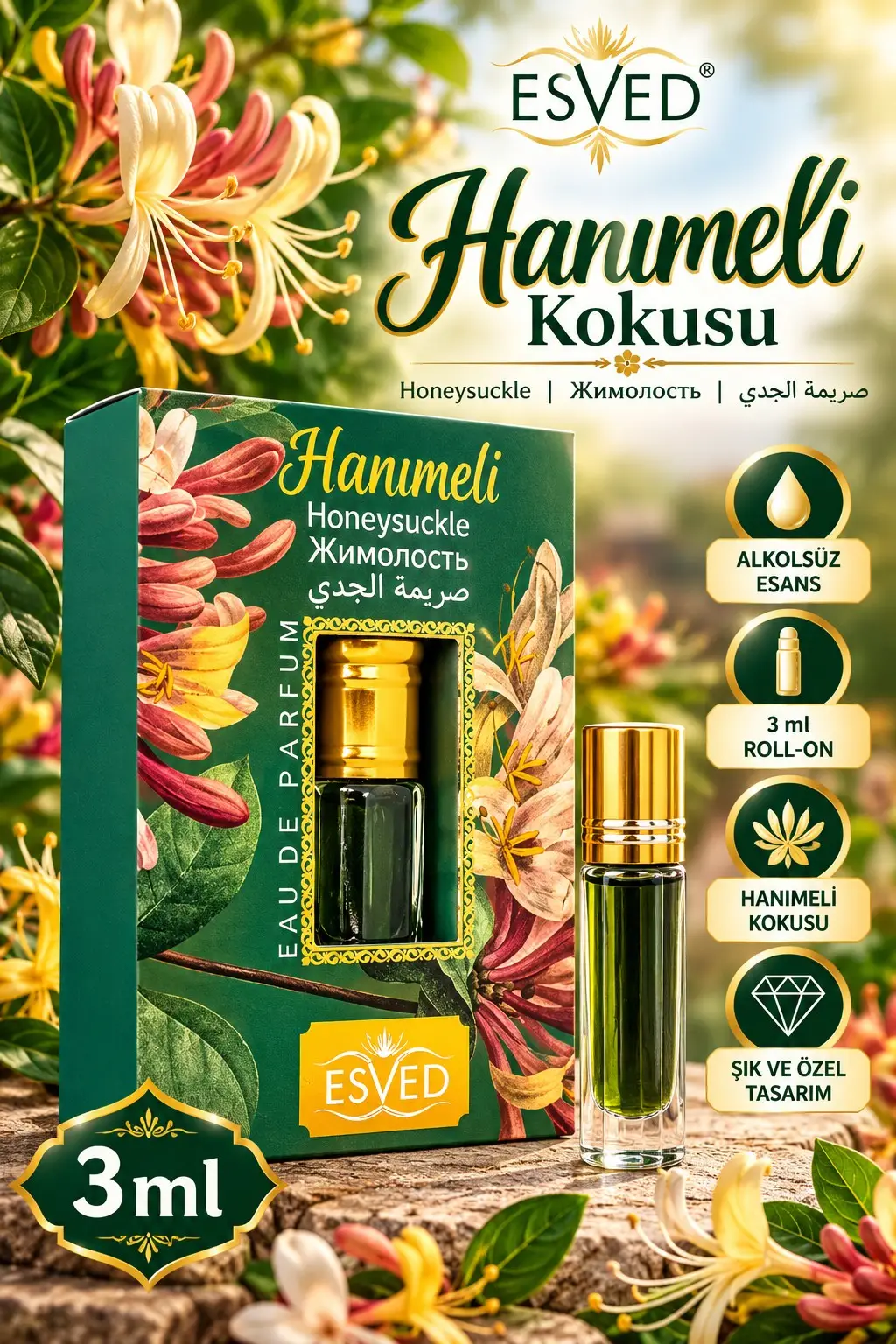 Hanımeli Kokusu Parfüm esansı Alkolsüz Esans 3ml.