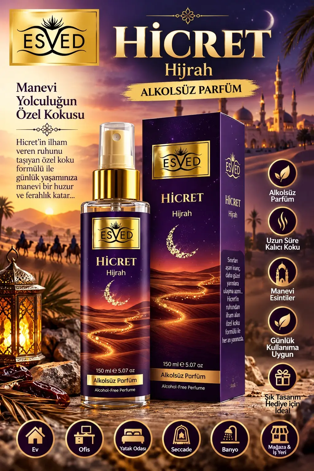 Hicret Kokusu Alkolsüz Parfüm 150 ml.