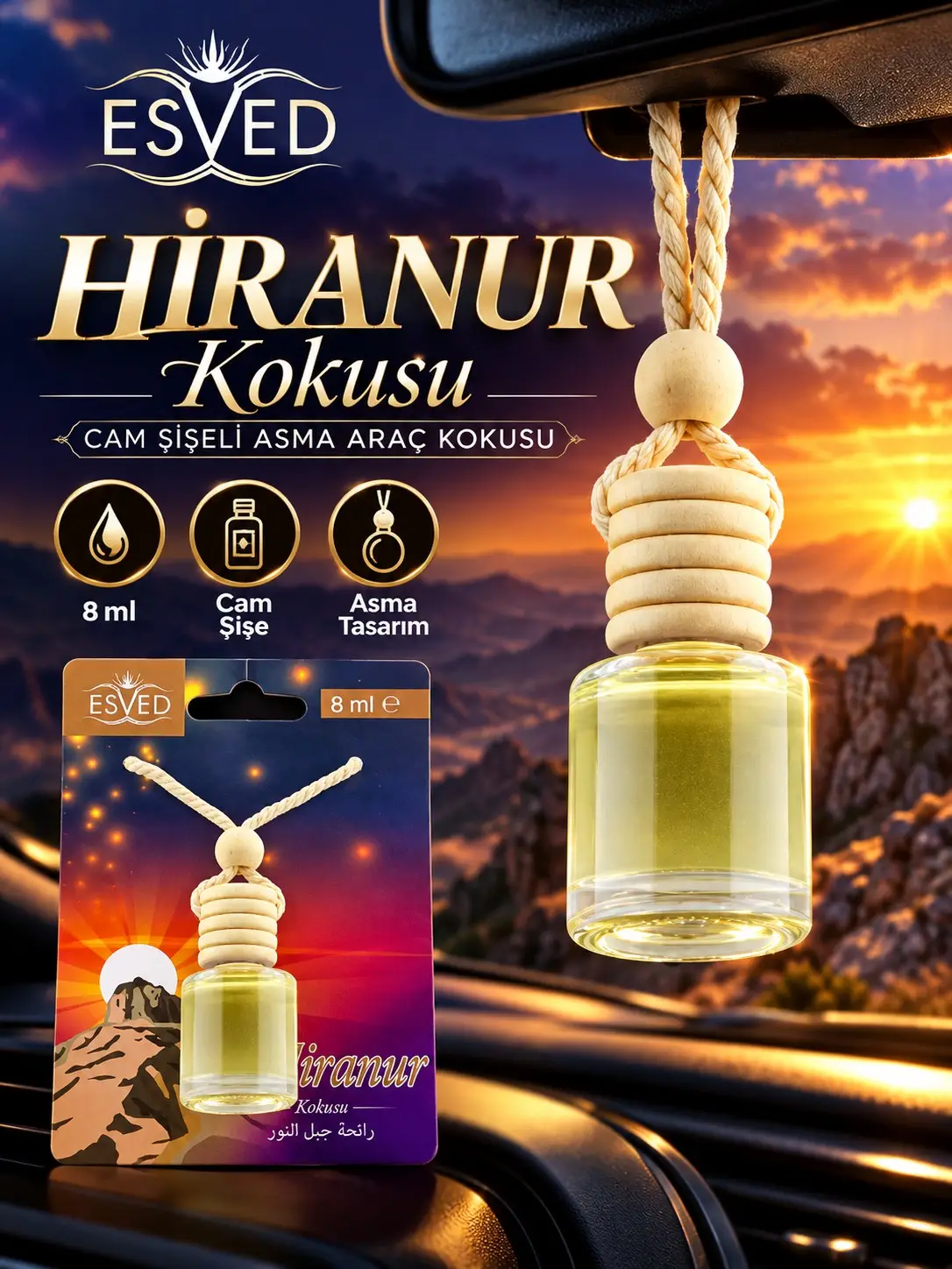 Hiranur Kokusu 8 Ml Araba Kokusu Cam Şişe Hiranur Kokusu 8 Ml Araba Kokusu Cam Şişe