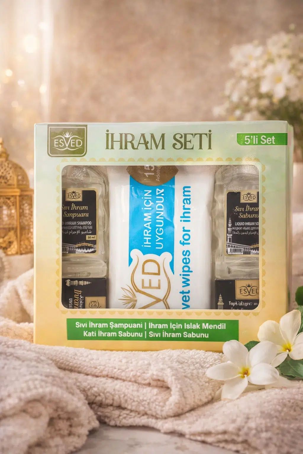 İhram Seti 5’li – Kokusuz Hijyen Seti (Hac ve Umre İçin Özel)