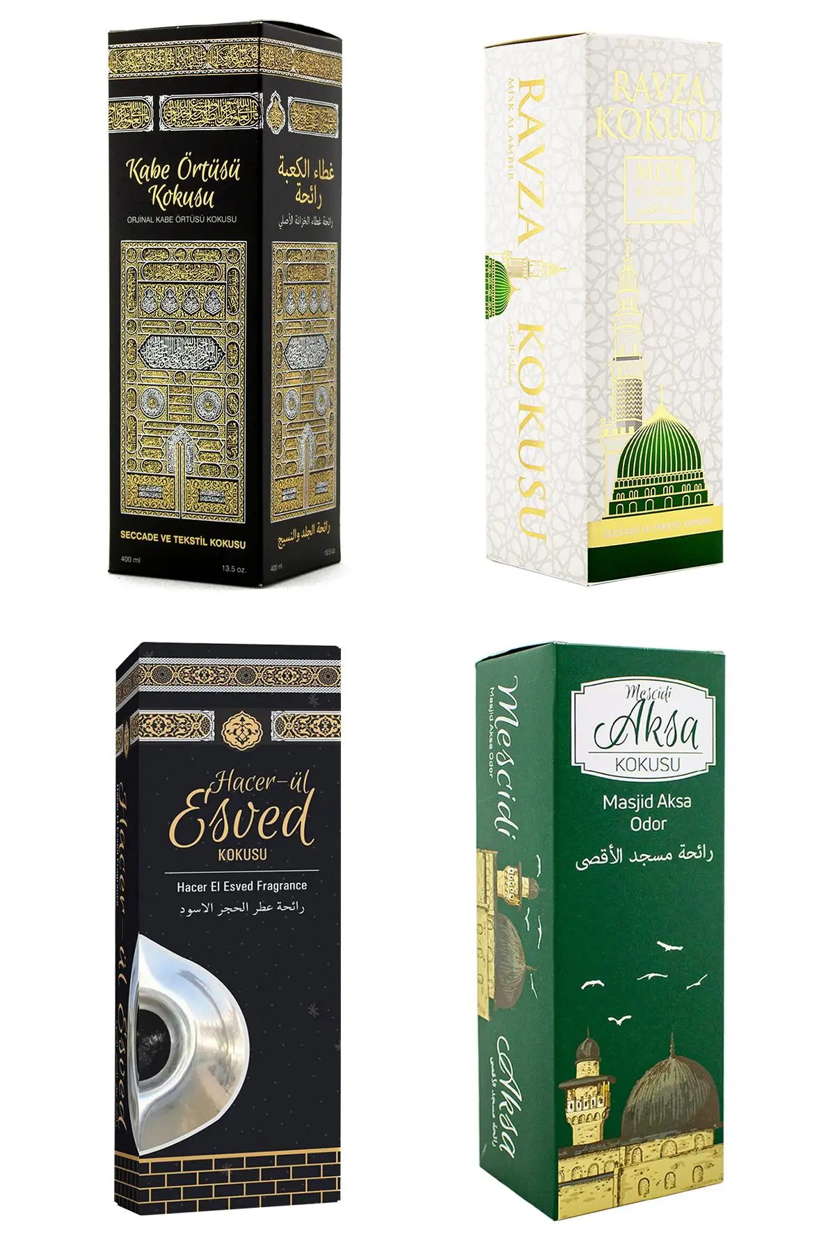 Kabe Örtüsü Kokusu Medine Ravza Kokusu Hacerül Esved Kokusu Ve Mescidi Aksa Kokusu Sprey 400 Ml.