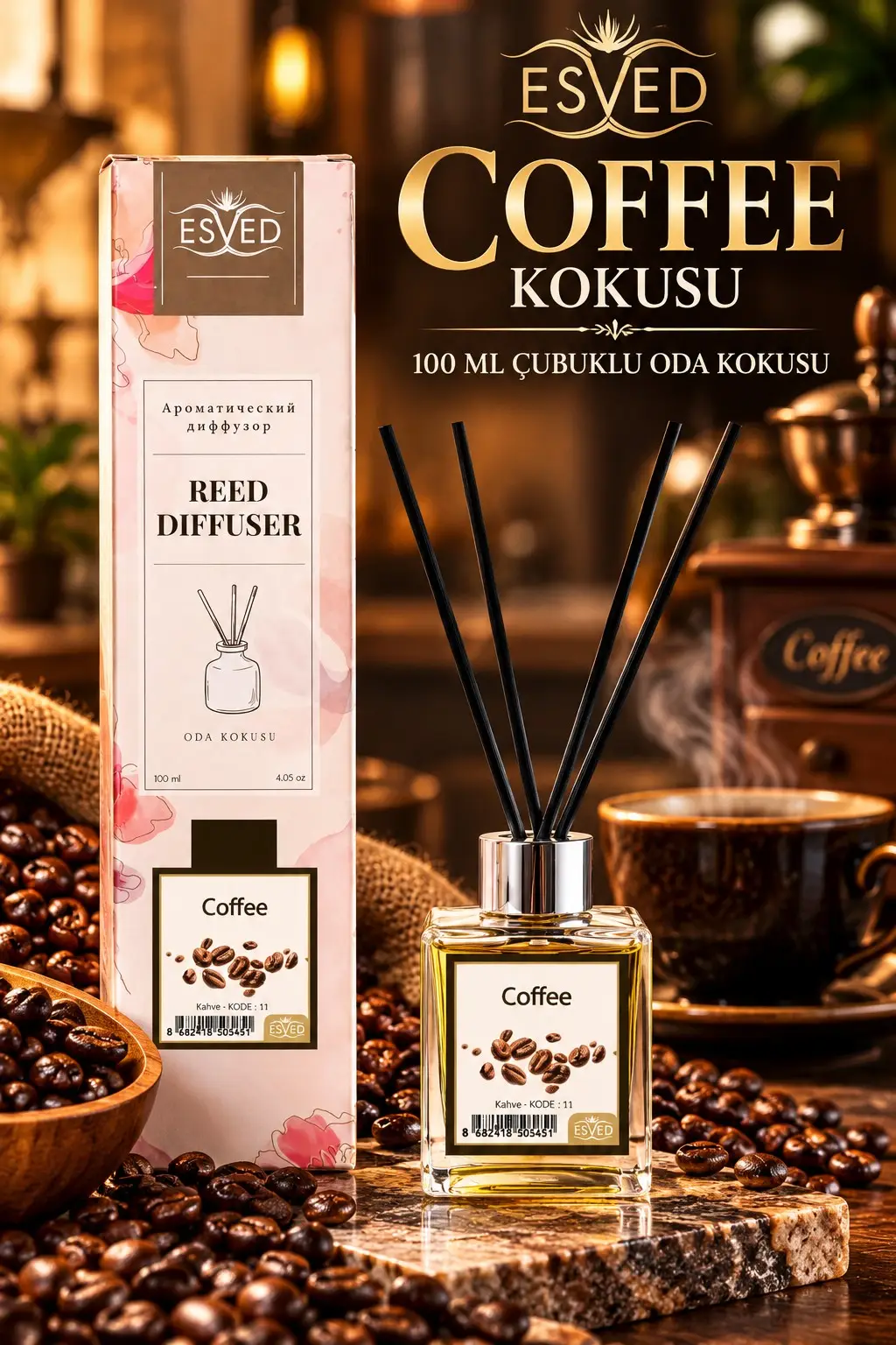 Kahve Kokusu 100 Ml Çubuklu Oda Kokusu