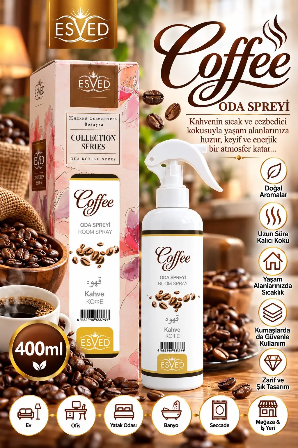 Kahve Kokusu Sprey 400Ml.