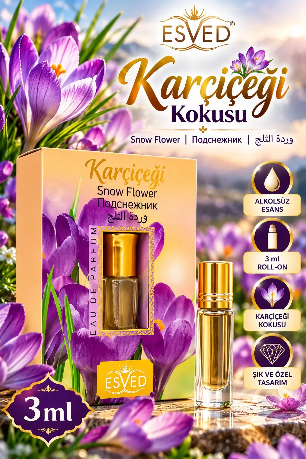 Kar Çiçeği Kokusu Parfüm esansı Alkolsüz Esans 3ml.
