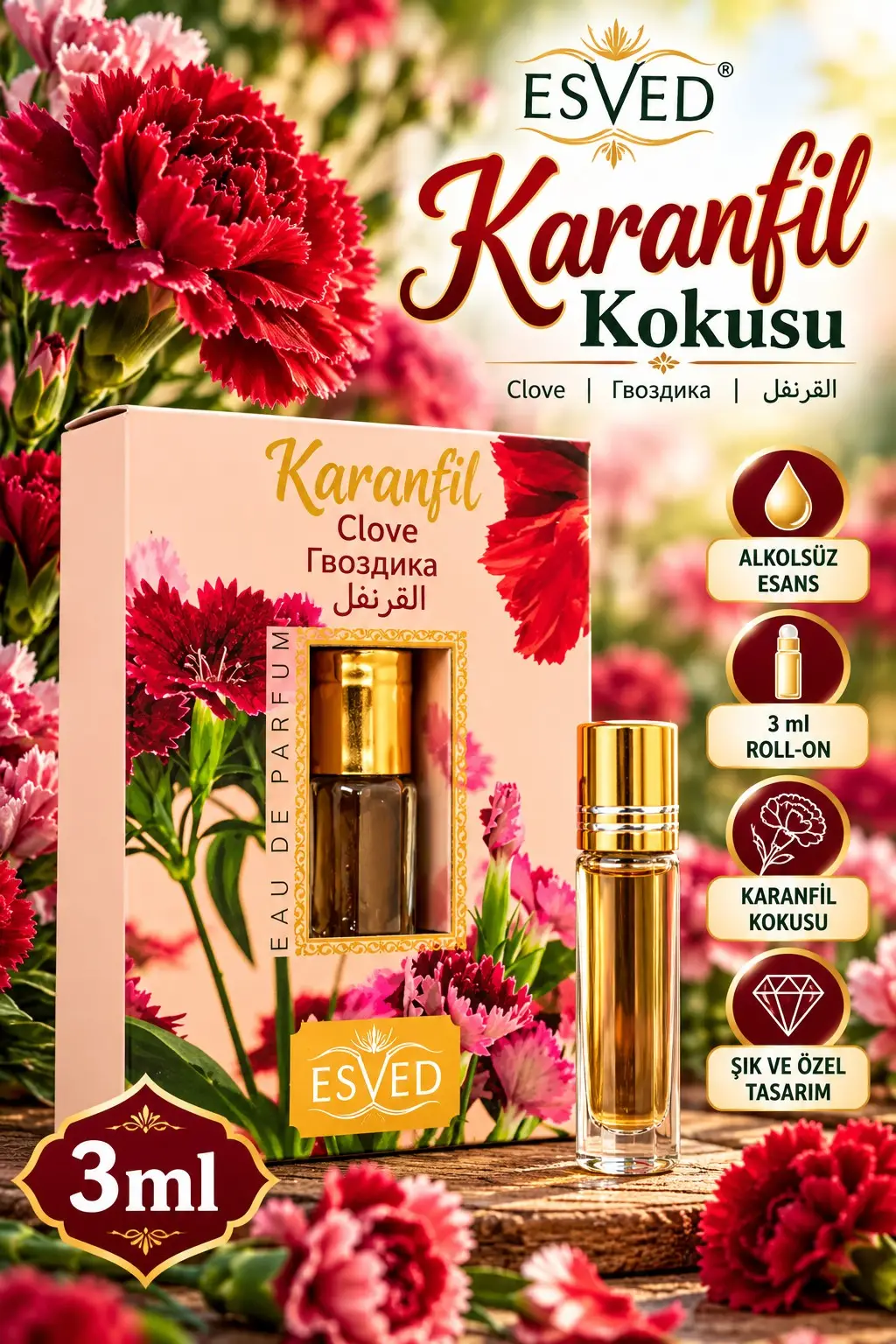 Karanfil Kokusu Parfüm esansı Alkolsüz Esans 3ml.