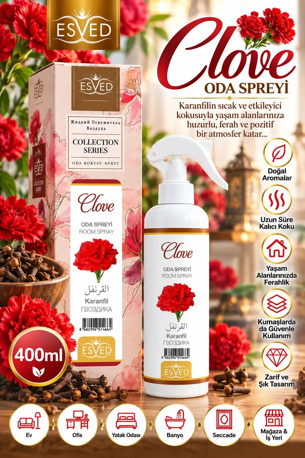 Karanfil Kokusu Sprey 400Ml.