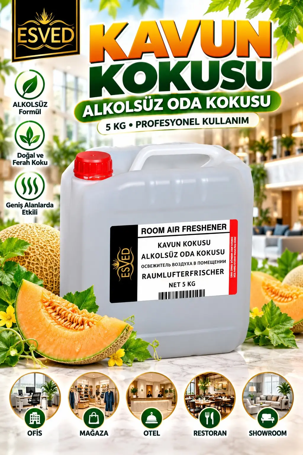 Kavun Kokusu Alkolsüz Ofis Ve işyeri Kokusu 5 Litre