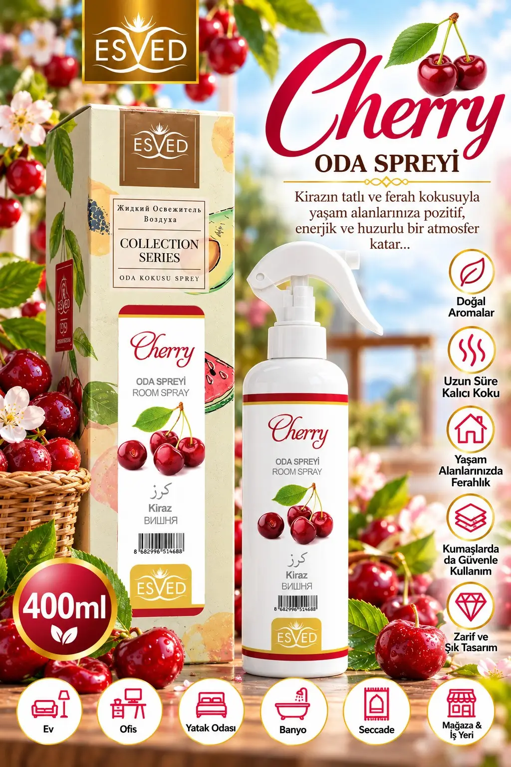 Kiraz Kokusu Sprey 400Ml. Kiraz Kokusu Sprey 400Ml.