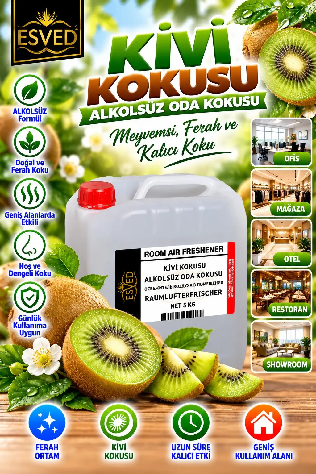 Kivi Kokusu Alkolsüz Ofis Ve işyeri Kokusu 5 Litre