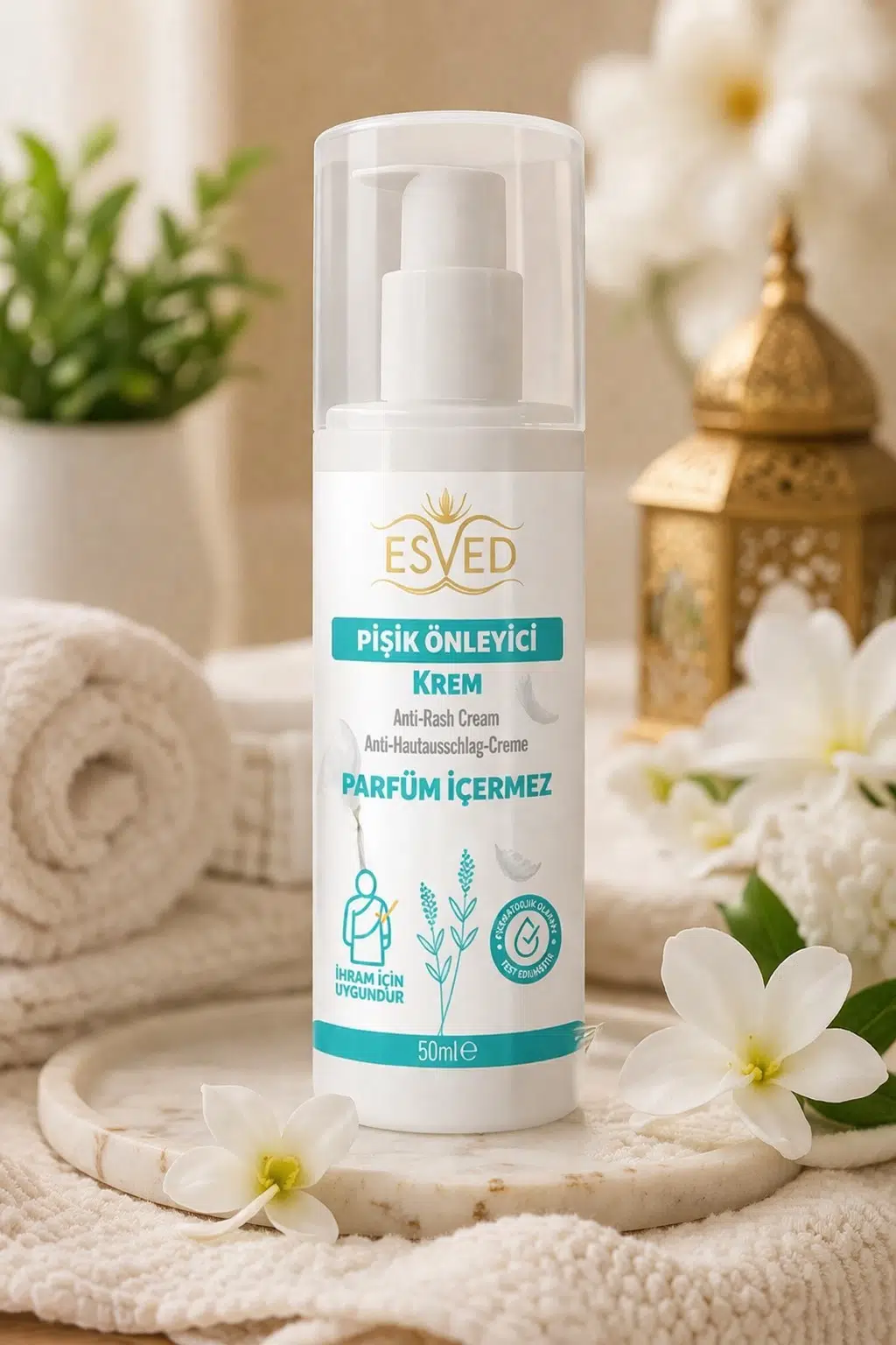 Kokusuz pişik kremi ihram pişik kremi umre pişik kremi Hac pişik kremi 50 ML.