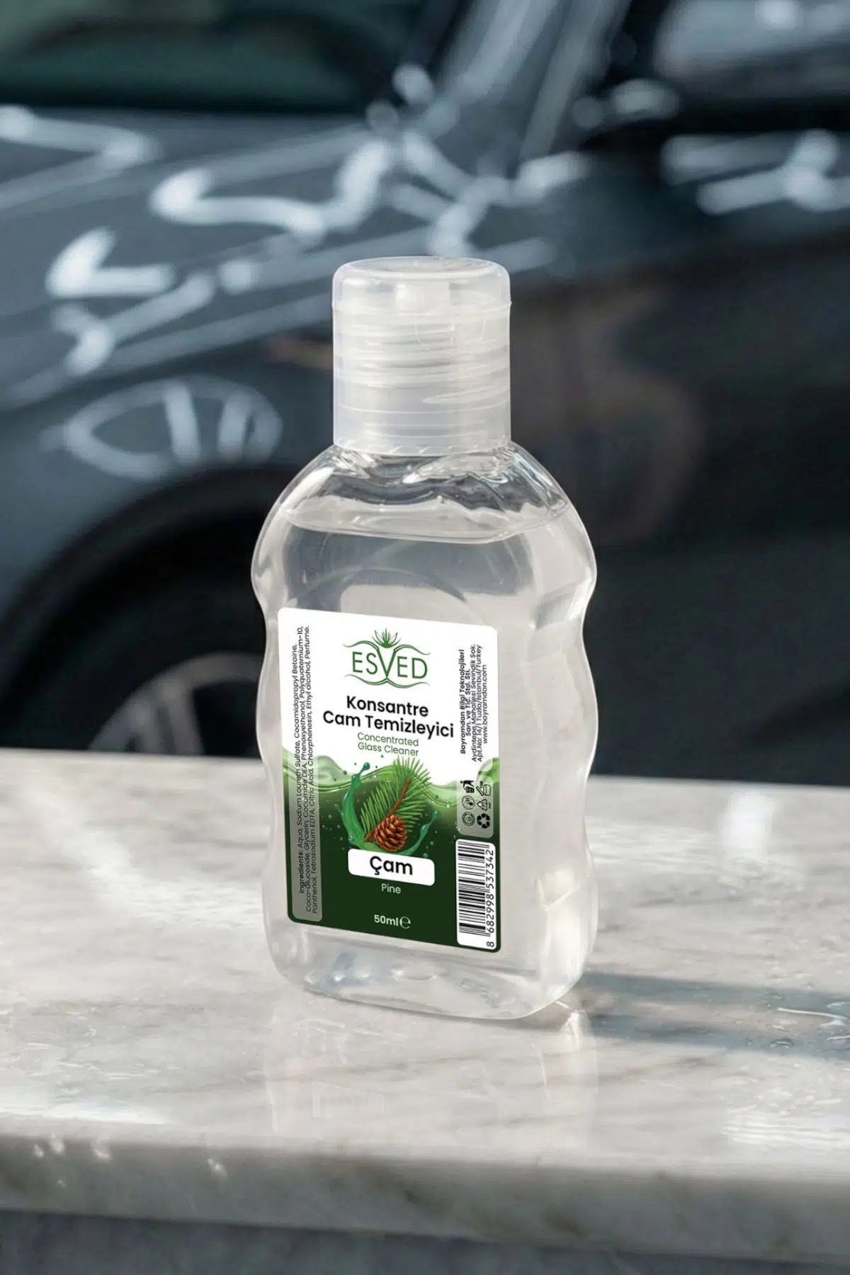 Konsantre Cam Temizleme Sabunu Çam Parfümlü 50 ml 10 adet Konsantre Cam Temizleme Sabunu Çam Parfümlü 50 ml 10 adet