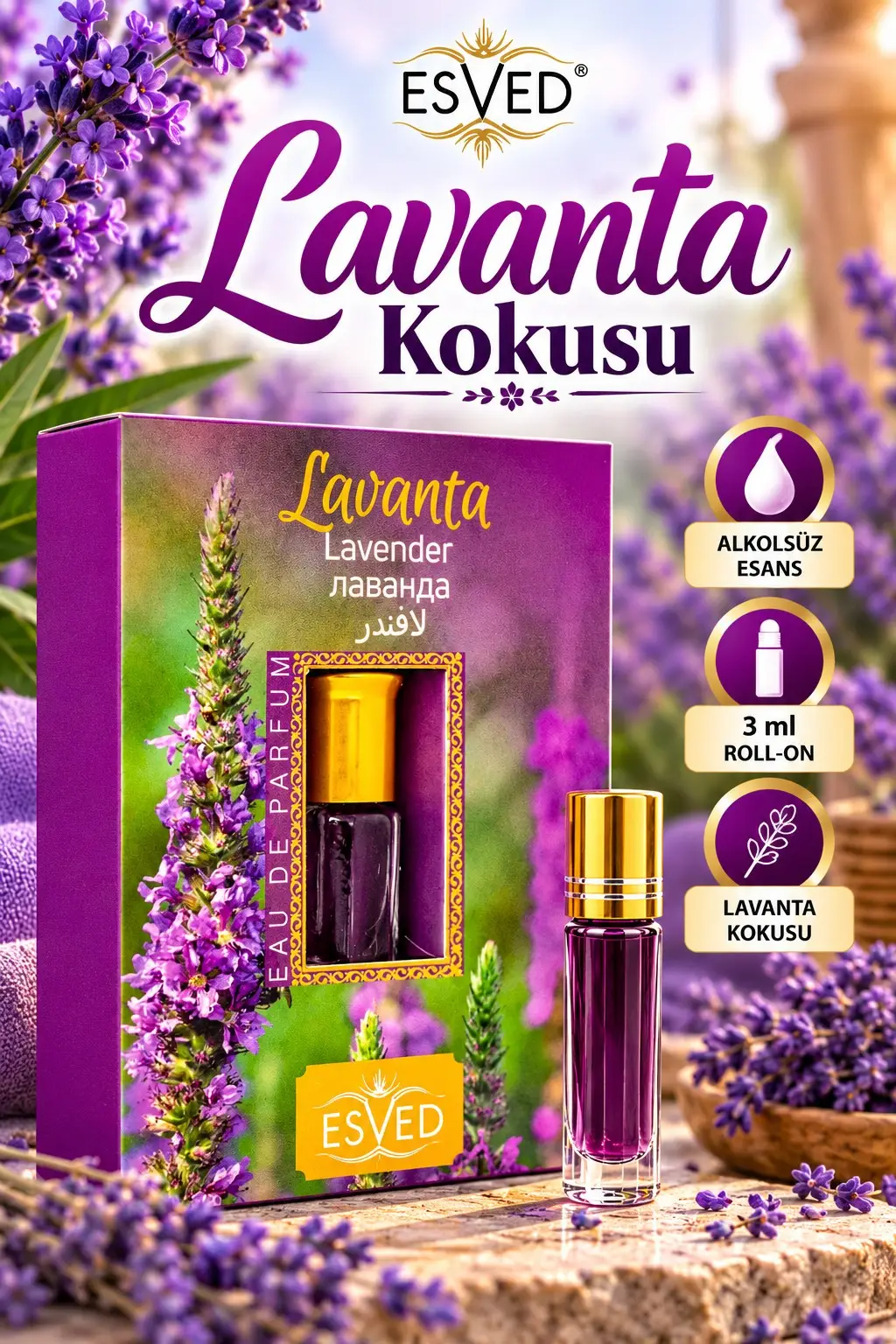 Lavanta Kokusu Parfüm Esansı Alkolsüz Esans 3Ml.