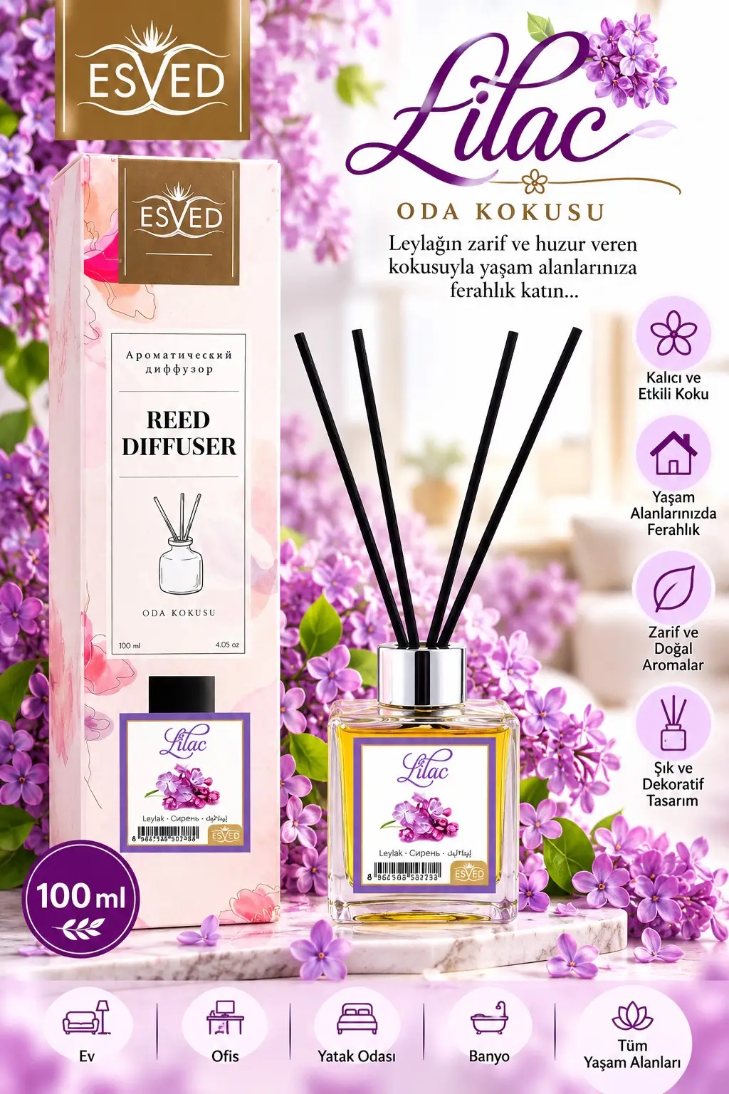 Leylak Kokusu 100 Ml Çubuklu Oda Kokusu
