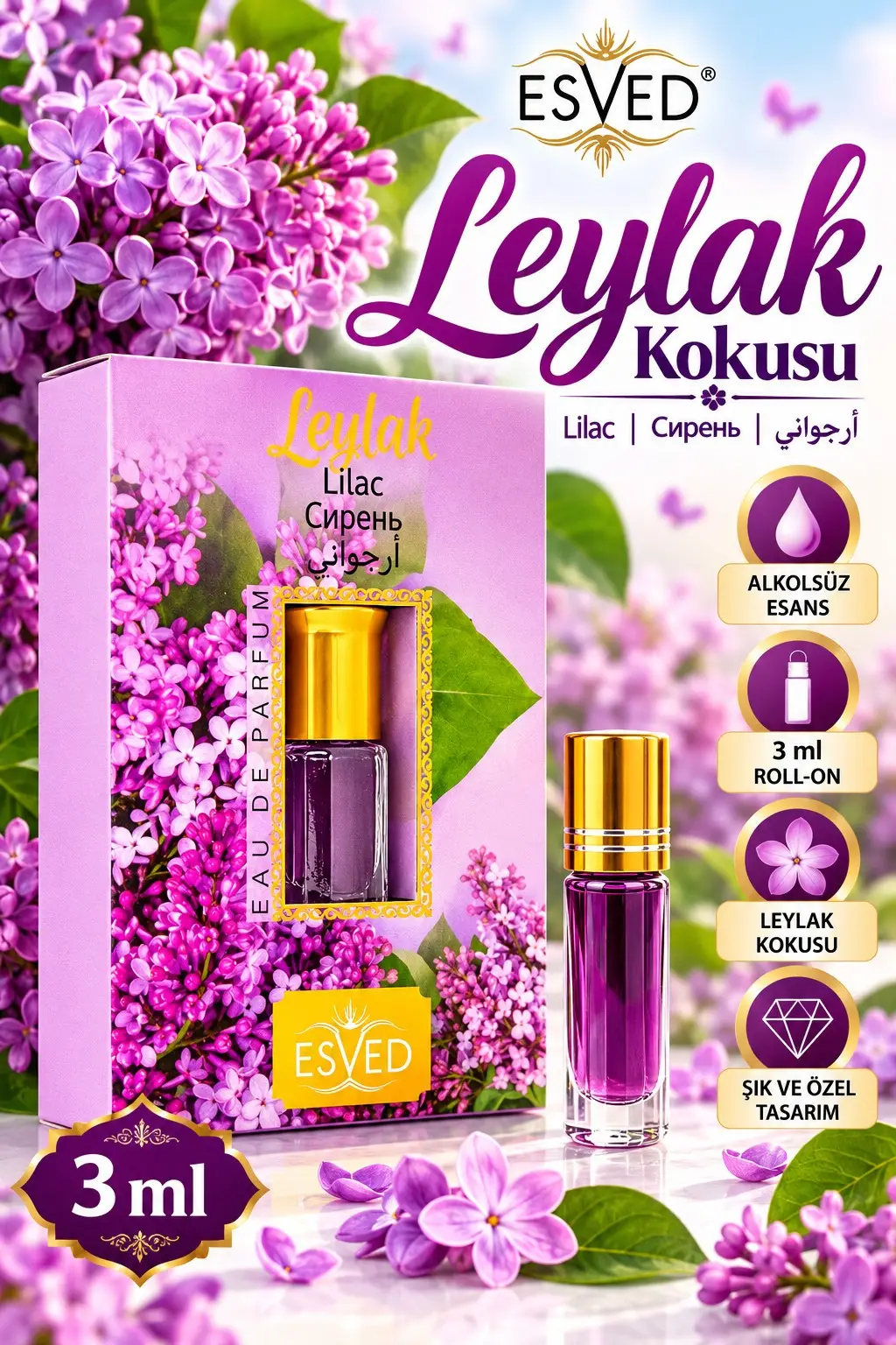 Leylak Kokusu Parfüm Esansı Alkolsüz Esans 3Ml.
