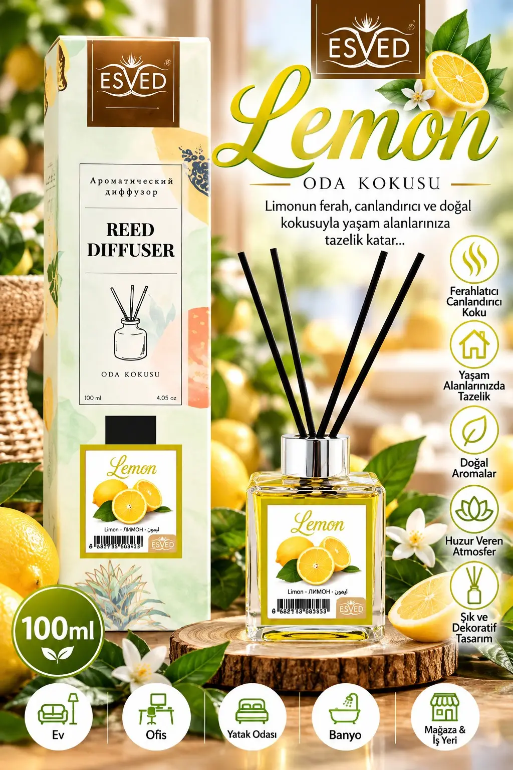 Limon Çiçeği Kokusu 100 Ml Çubuklu Oda Kokusu