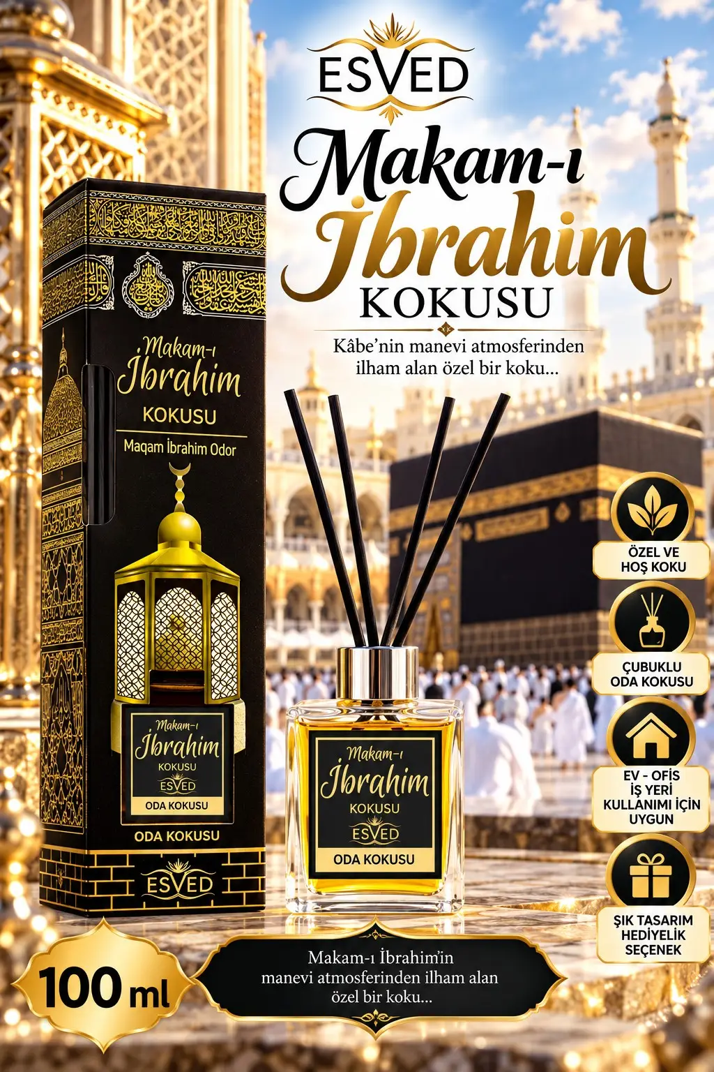 Makamı İbrahim Kokusu 100 Ml Çubuklu Oda Kokusu