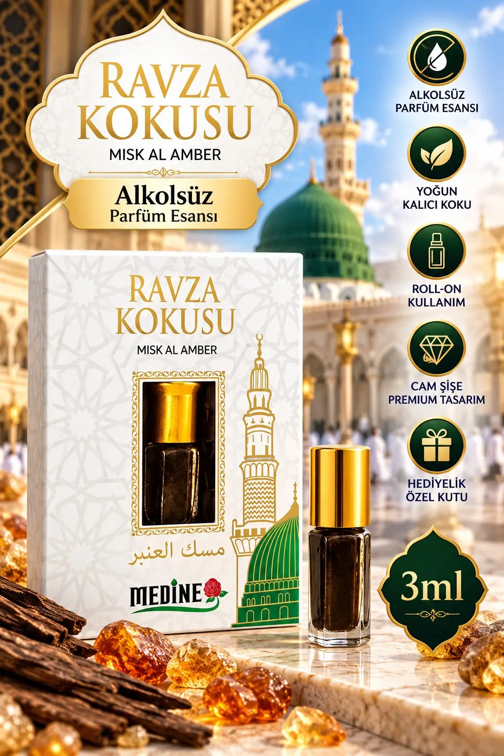 Medine Ravza Kokusu Alkolsüz Esans 3ml