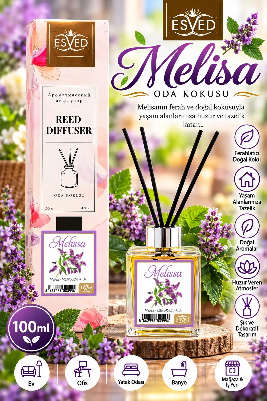 Melisa Kokusu 100 Ml Çubuklu Oda Kokusu