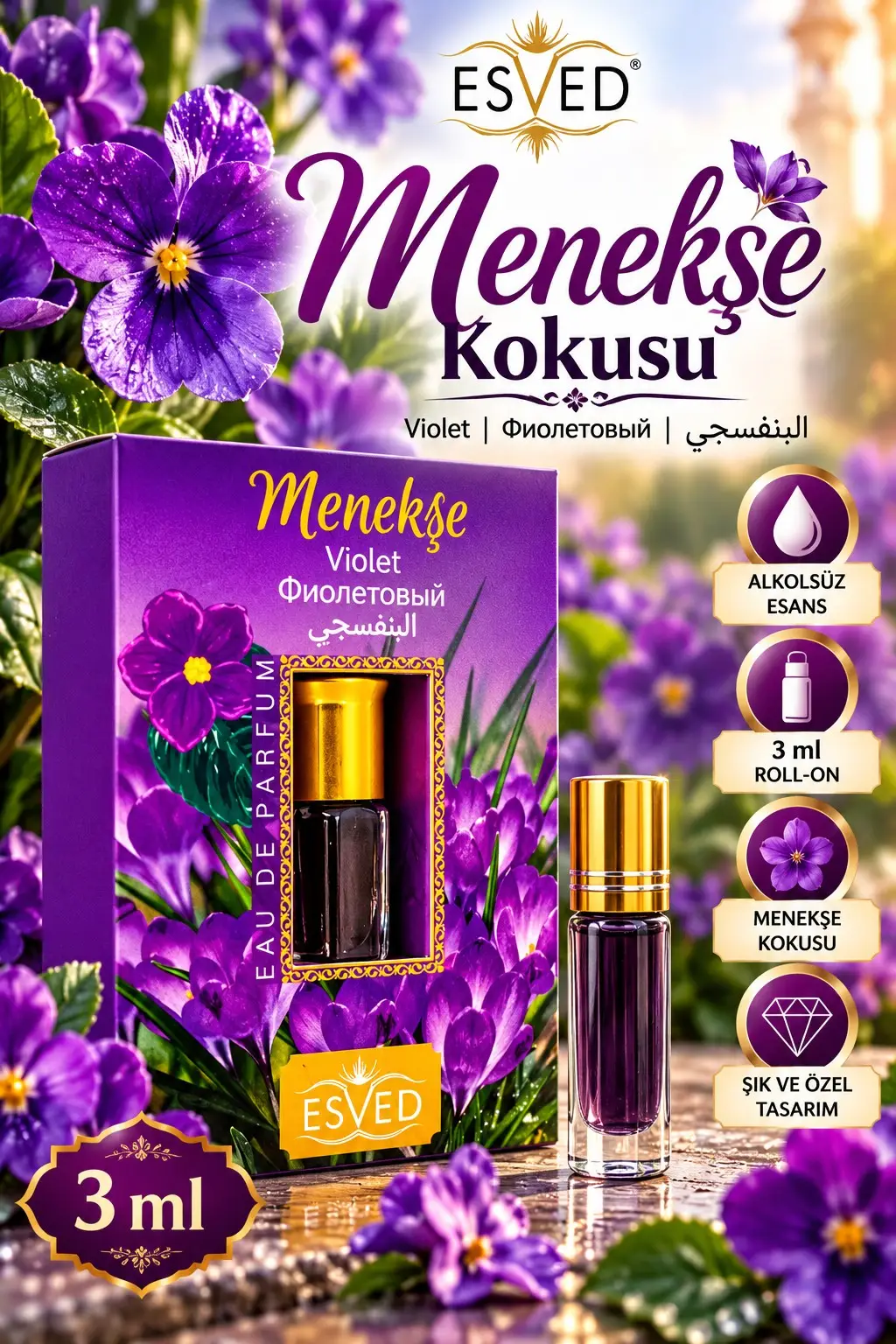 Menekşe Kokusu Parfüm Esansı Alkolsüz Esans 3Ml.