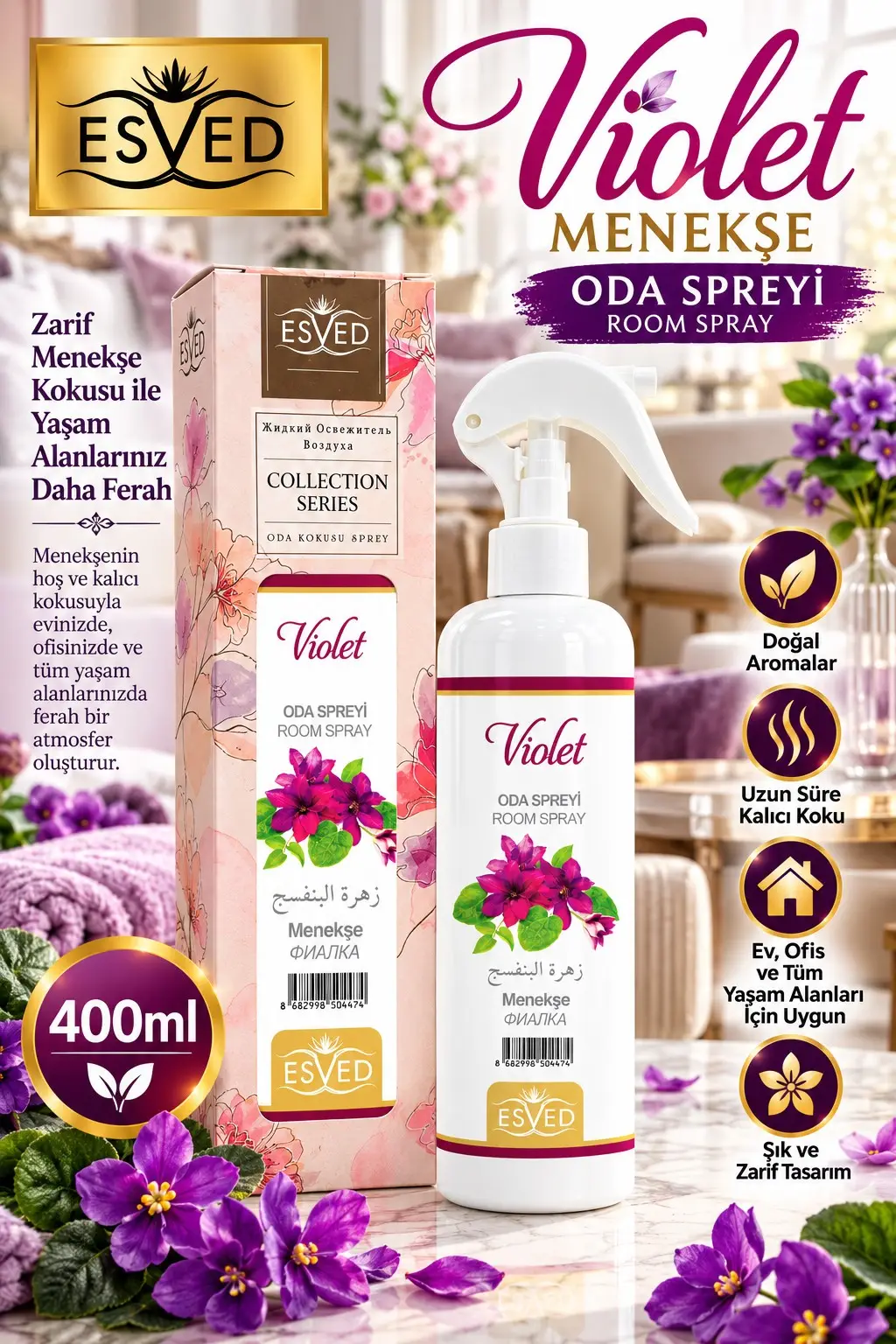 Menekşe Kokusu Sprey 400Ml.