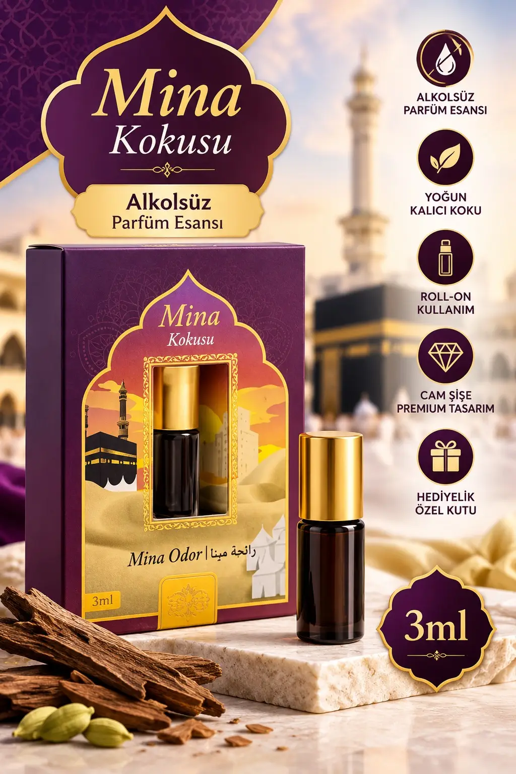 Mina Kokusu 3ml. Alkolsüz Parfüm esansı