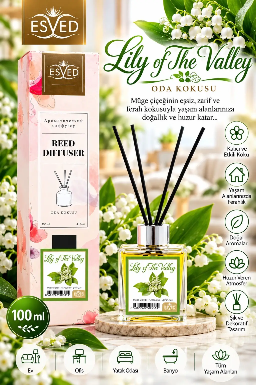 Müge Çiçeği Kokusu 100 Ml Çubuklu Oda Kokusu