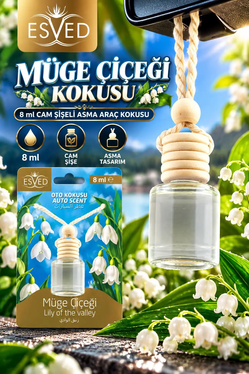 Müge Çiçeği Kokusu 8 Ml Araba Kokusu Cam Şişe Müge Çiçeği Kokusu 8 Ml Araba Kokusu Cam Şişe