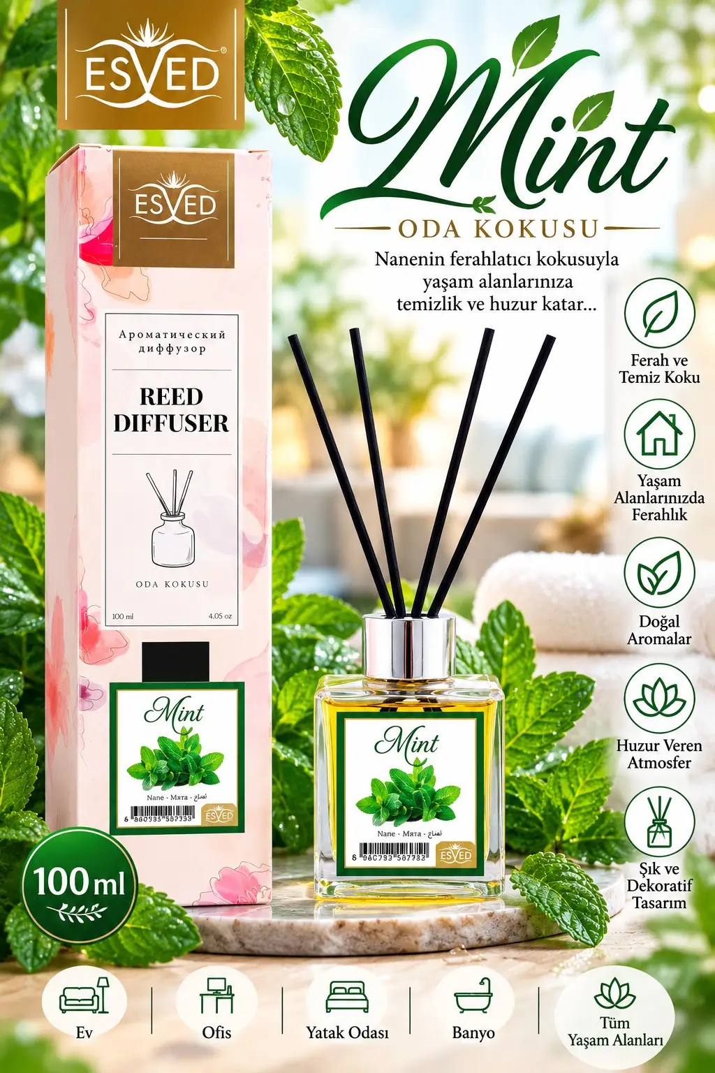 Nane Kokusu 100 Ml Çubuklu Oda Kokusu