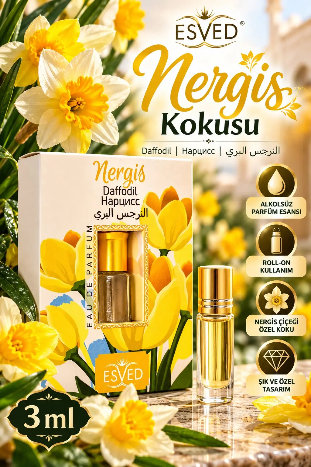 Nergis Kokusu Parfüm Esansı Alkolsüz Esans 3Ml.