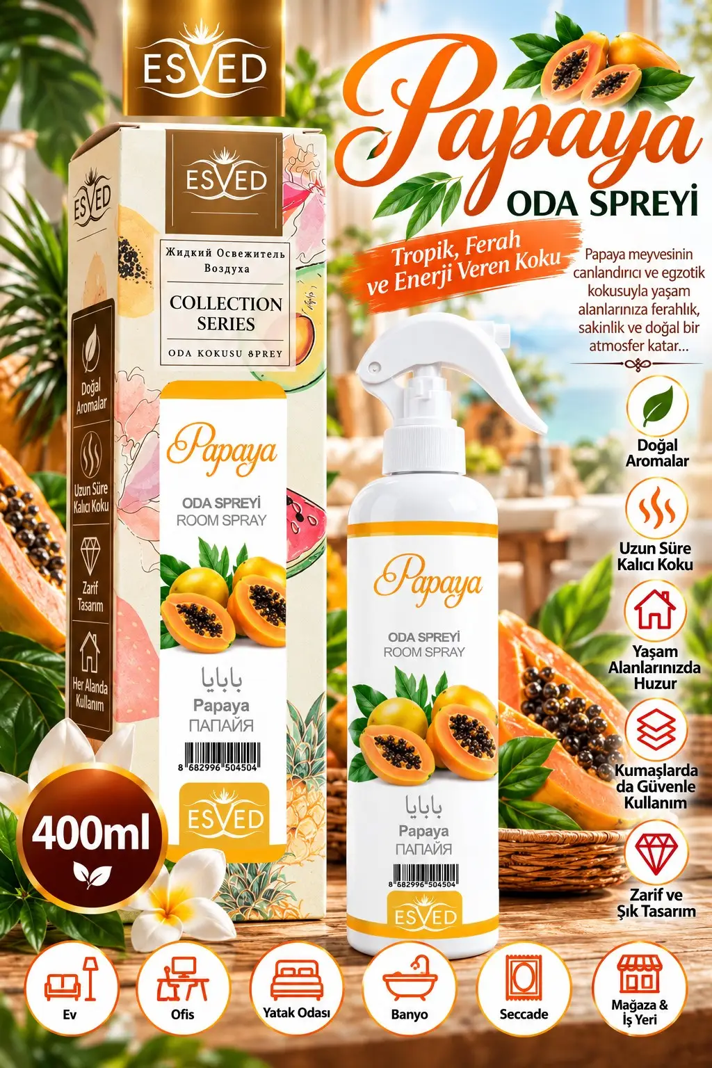 Papaya Kokusu Sprey 400Ml. Papaya Kokusu Sprey 400Ml.