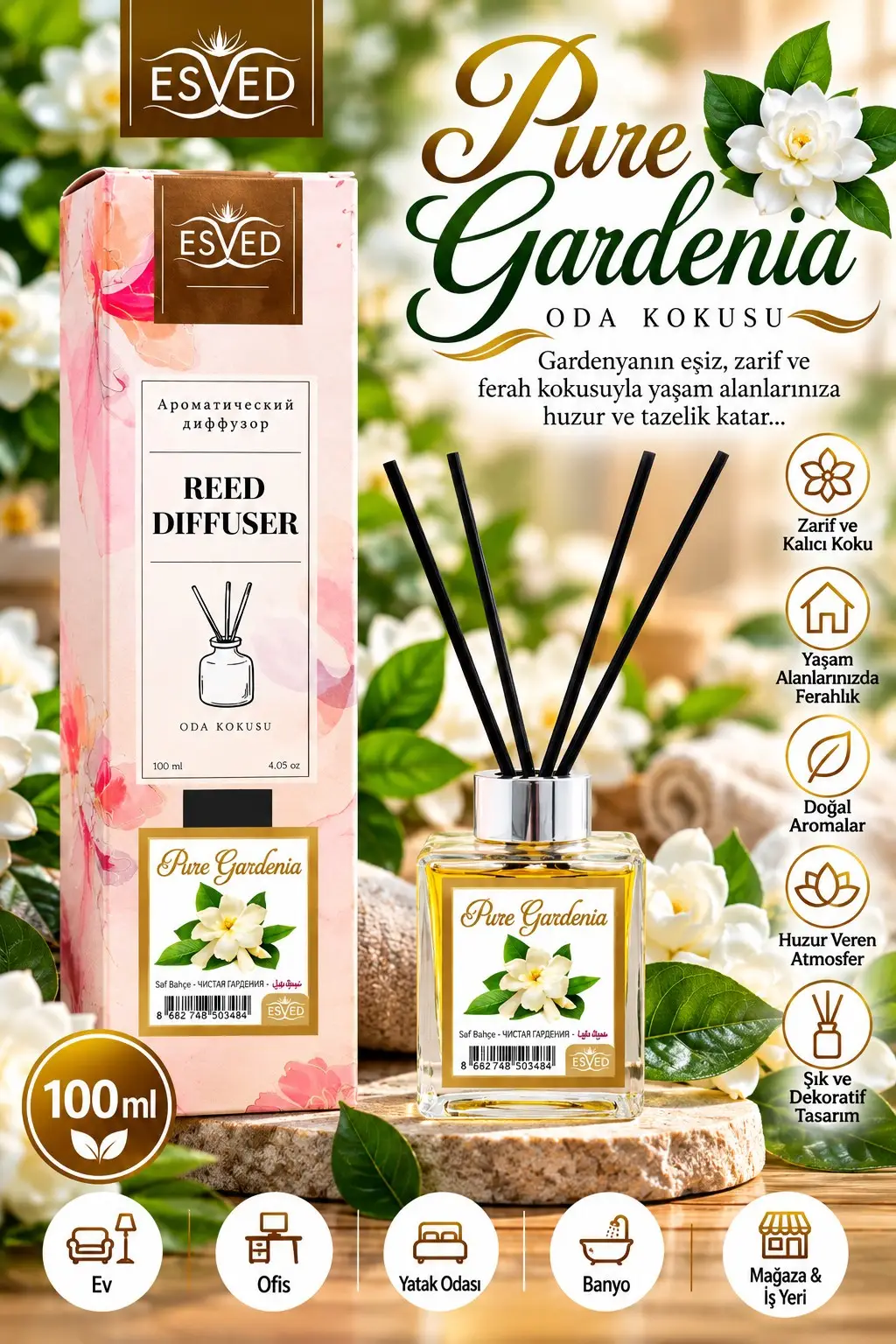 Saf Bahçe Kokusu 100 Ml Çubuklu Oda Kokusu