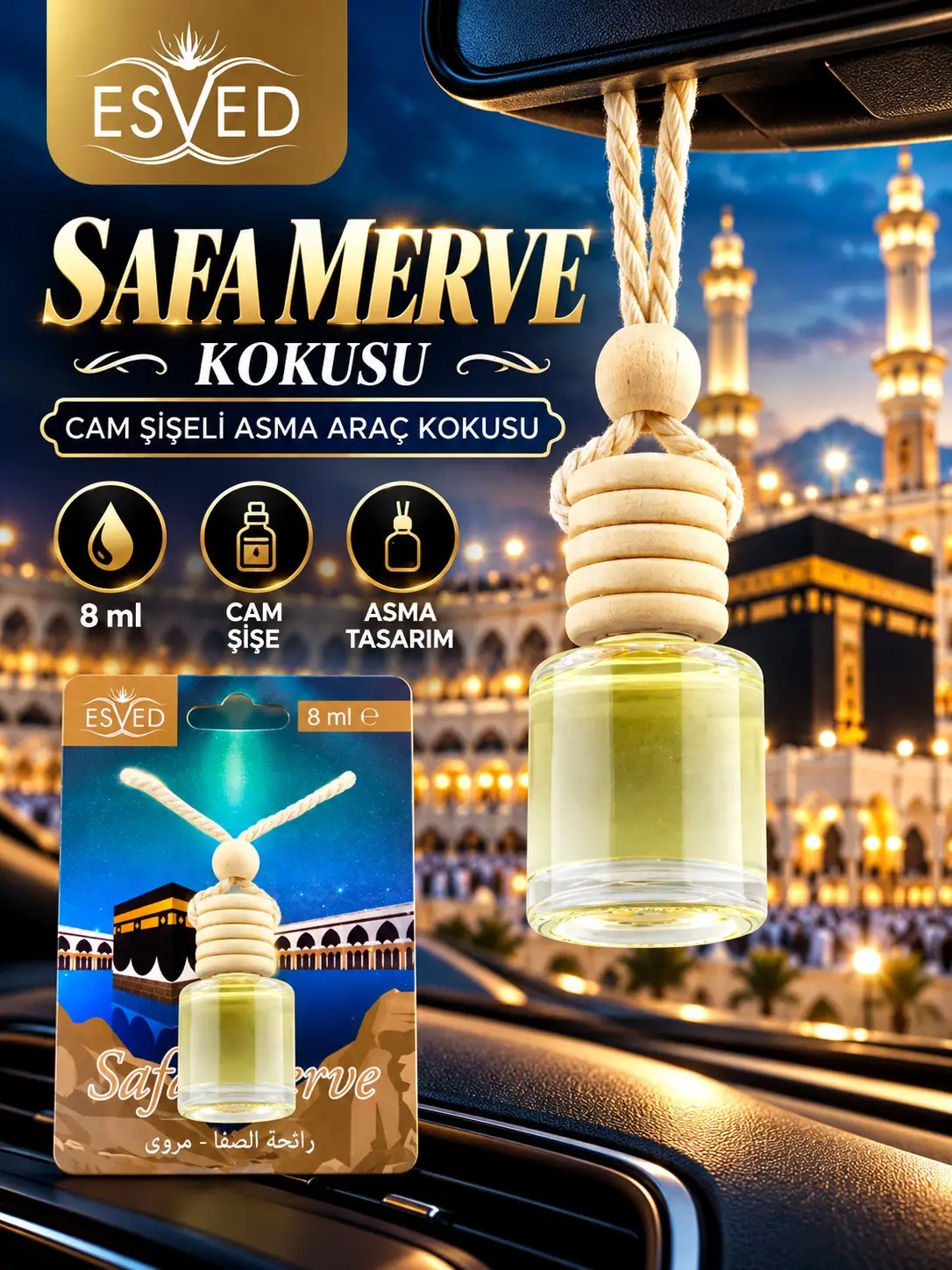 Safa Merve Kokusu 8 Ml Araba Kokusu Cam Şişe Safa Merve Kokusu 8 Ml Araba Kokusu Cam Şişe