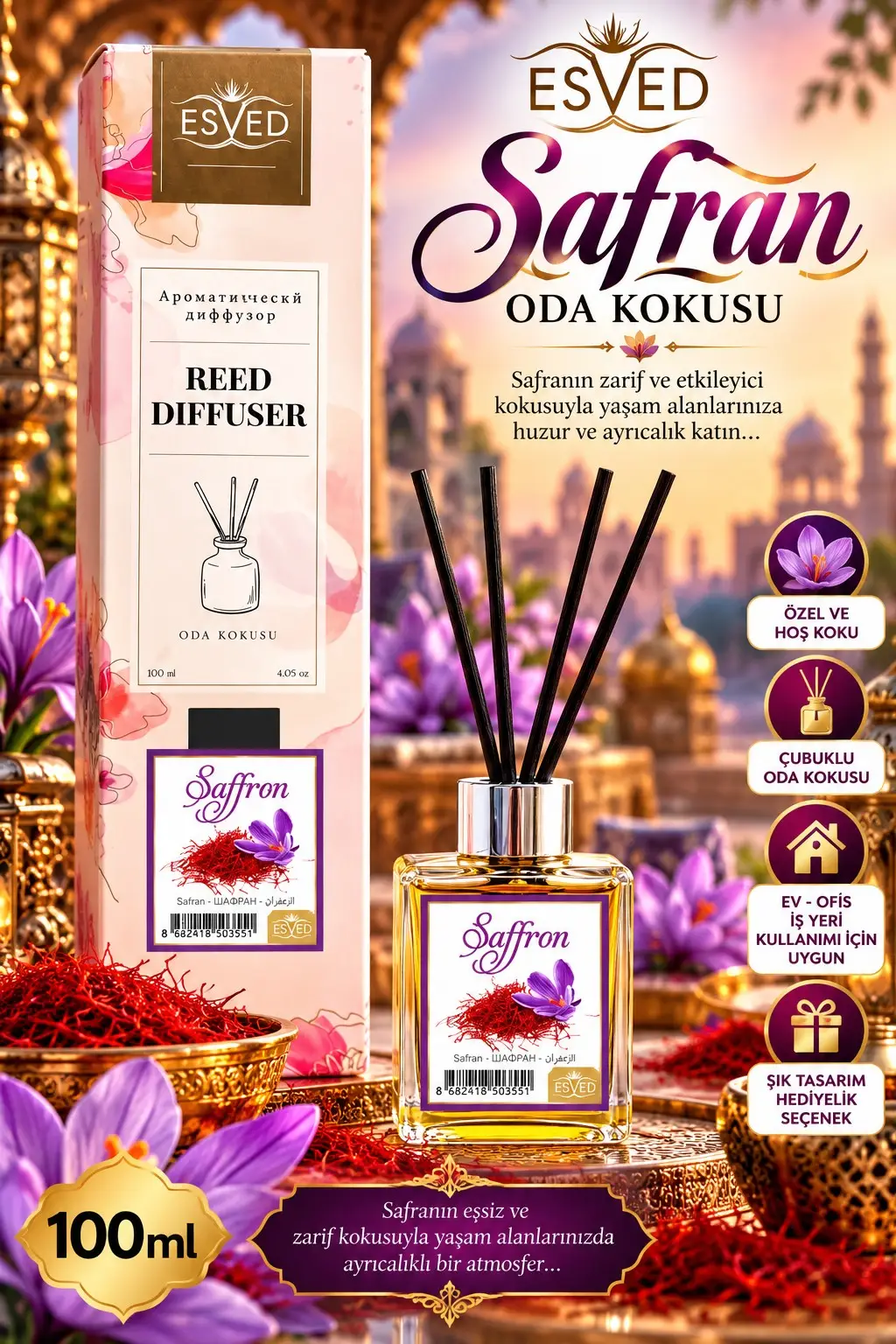 Safran Kokusu 100 Ml Çubuklu Oda Kokusu