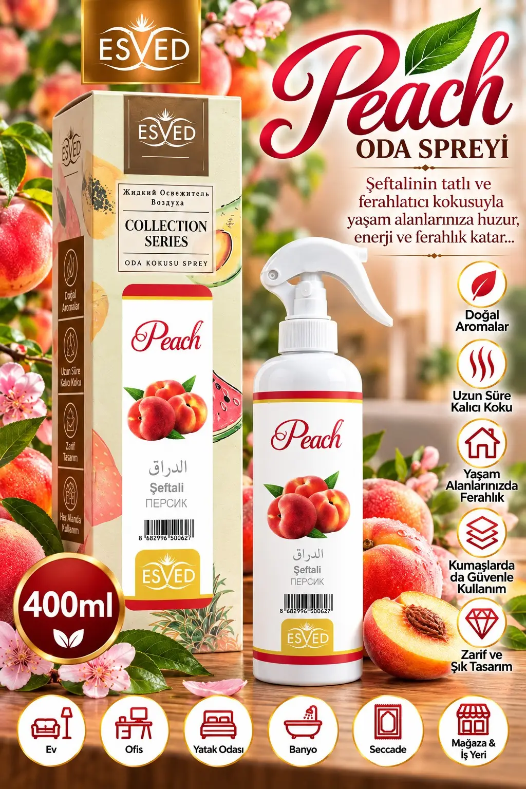 Şeftali Kokusu Sprey 400Ml. Şeftali Kokusu Sprey 400Ml.
