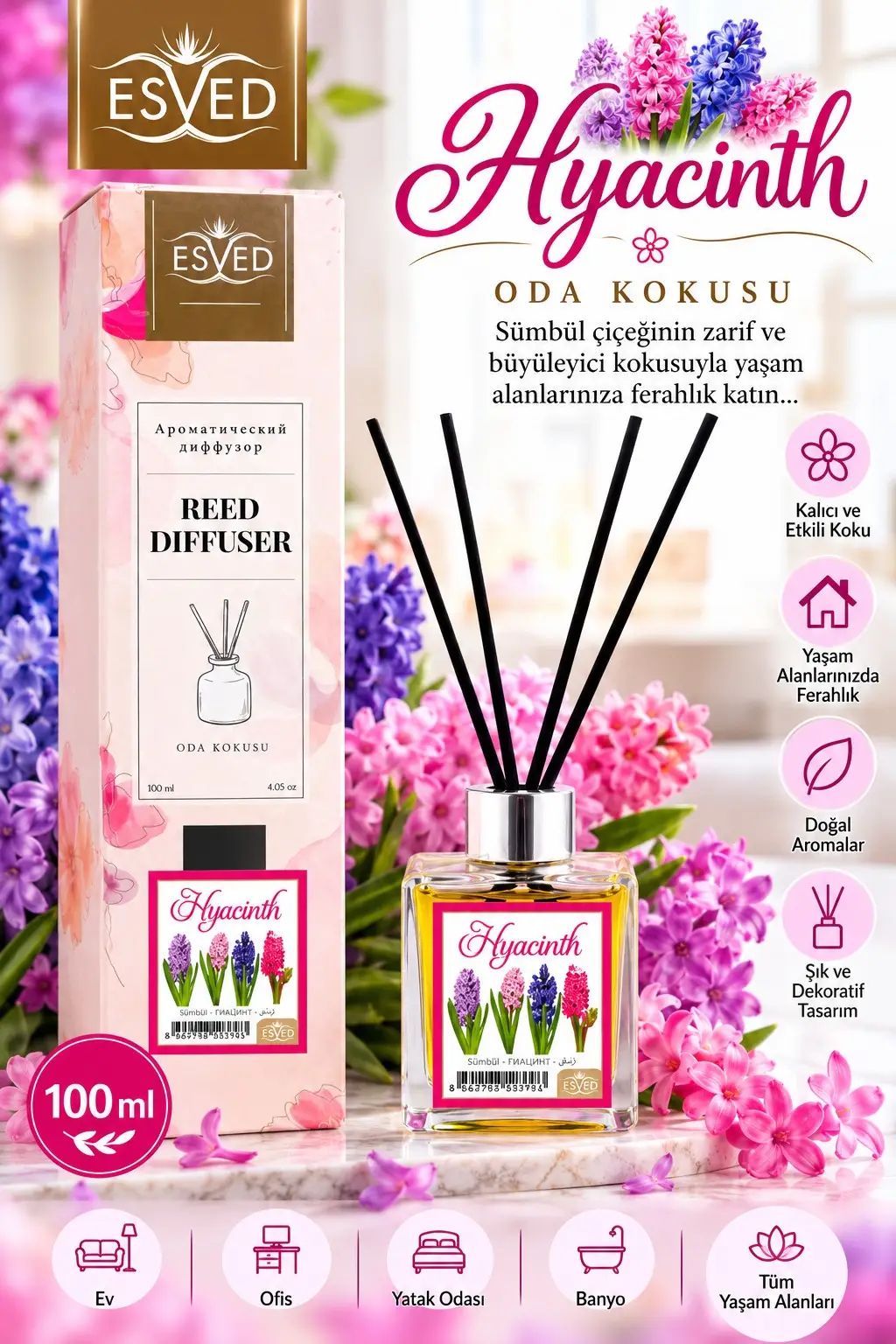 Sümbül Kokusu 100 Ml Çubuklu Oda Kokusu