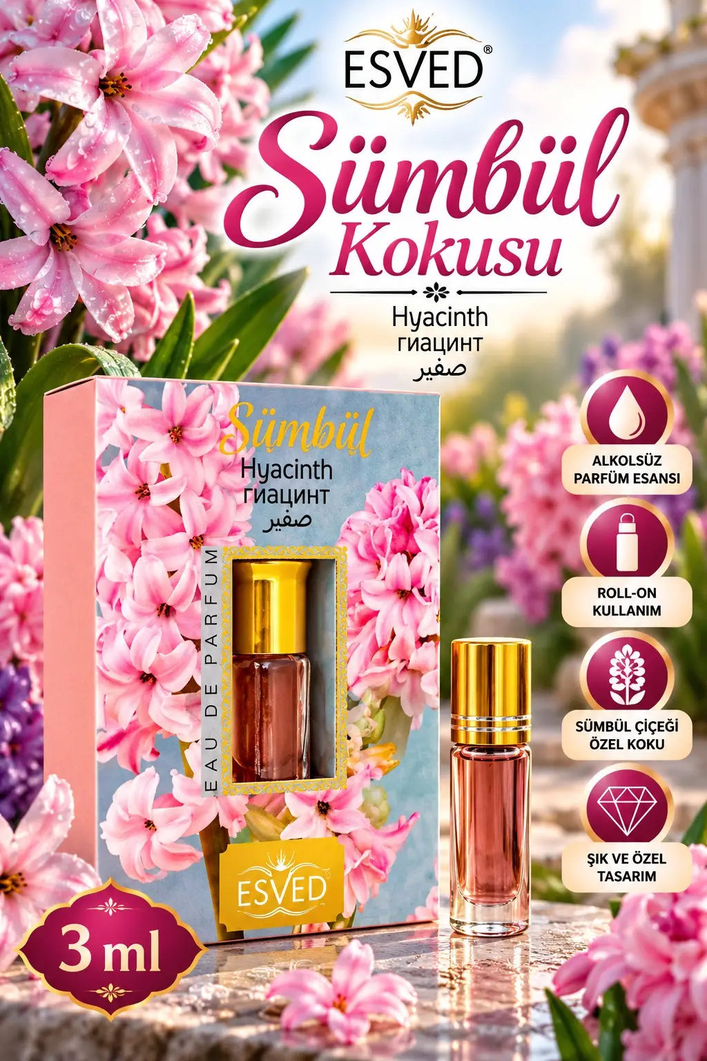 Sümbül Kokusu Parfüm Esansı Alkolsüz Esans 3Ml.
