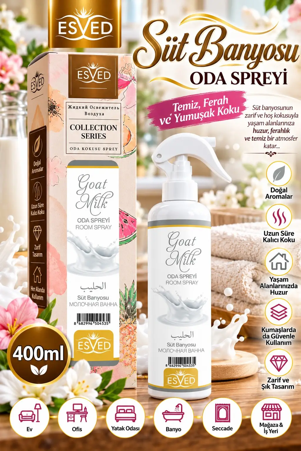 Süt Banyosu Kokusu Sprey 400Ml.