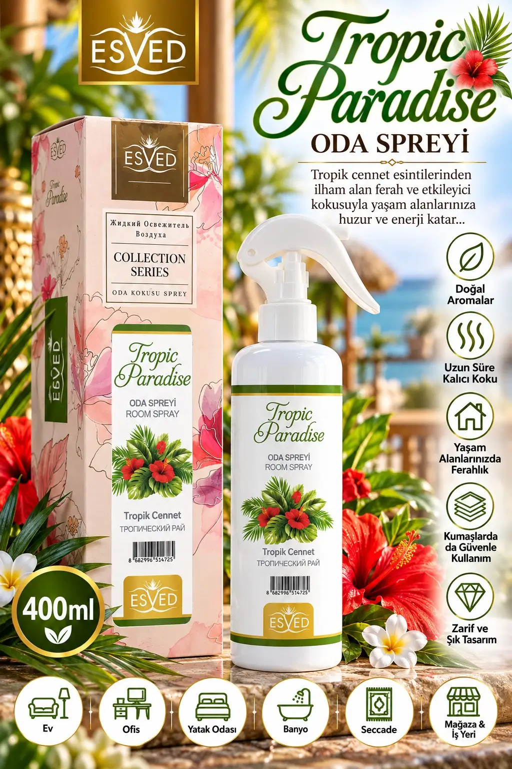 Tropik Cennet Kokusu Sprey 400Ml.