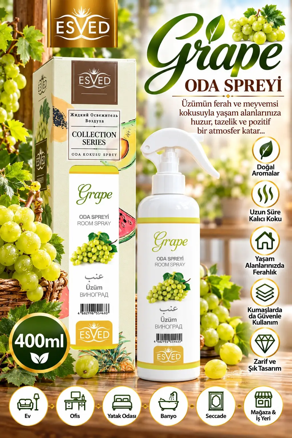 Üzüm Kokusu Sprey 400Ml. Üzüm Kokusu Sprey 400Ml.