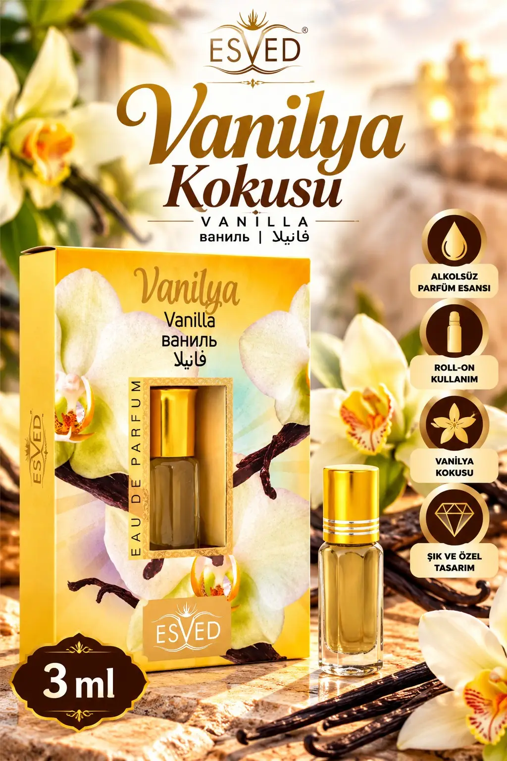Vanilya Kokusu Parfüm Esansı Alkolsüz Esans 3Ml.